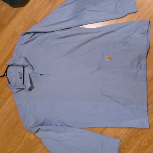 Carhartt Sky Blue Quarter-Zip Sweatshirt 2XLT - Picture 1 of 5